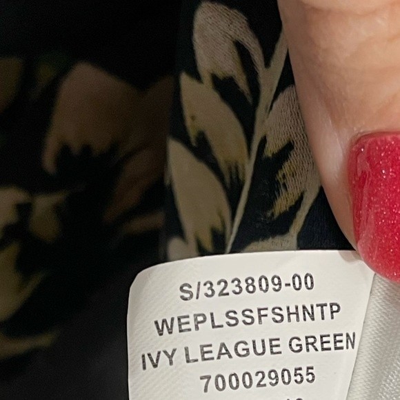 Banana Republic Ivy League Green Floral Print Blouse - Picture 13 of 16